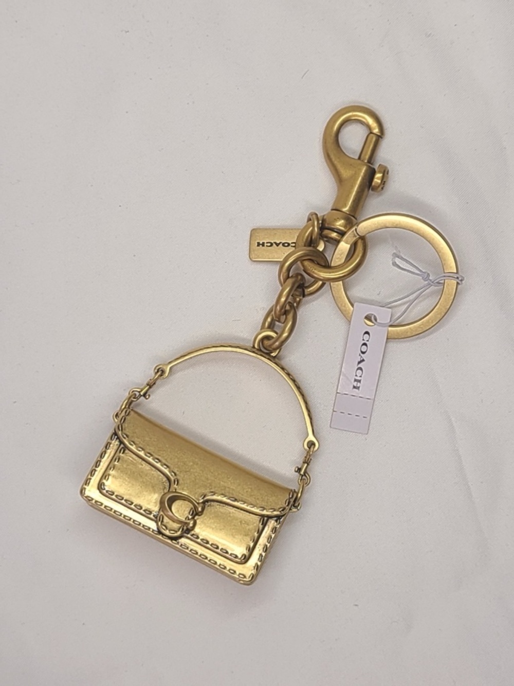 NWT - Coach Brass Tabby Bag Charm Key Chain